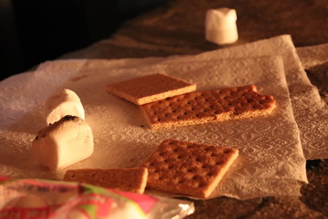 s'mores at a campfire