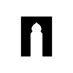 Obraz premium Door mosque icon design template vector illustration isolated