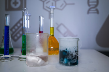 Laboratory set of chemistry tubes 