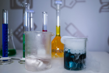 Laboratory set of chemistry tubes 