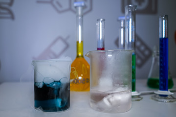 Laboratory set of chemistry tubes 