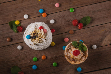 Bizet with nuts and chocolate glaze