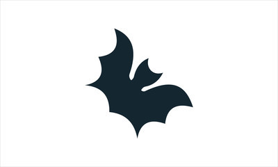 Bat icon black silhouette for Halloween and spooky concepts