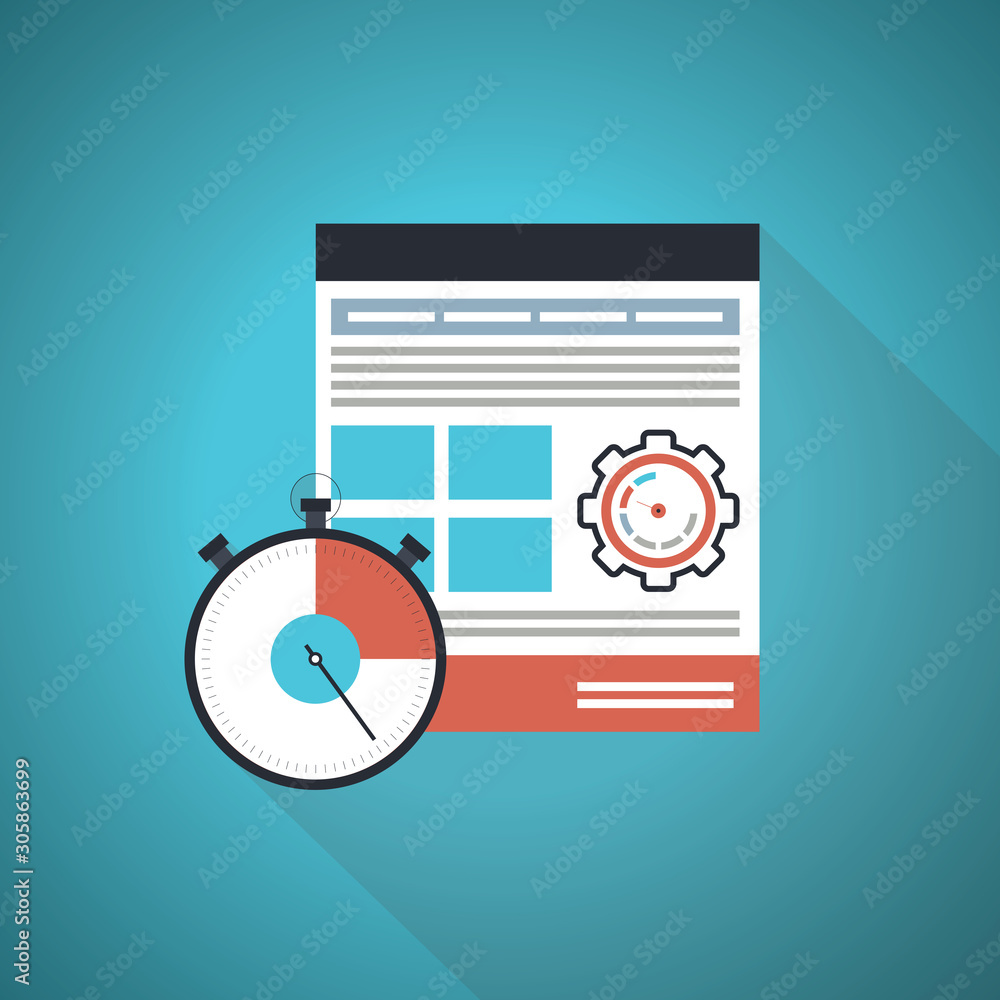 Poster web optimization concept with white background