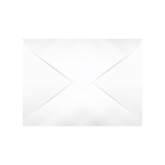 Realistic closed blank envelope with soft shadows isolated on white background. Paper letter mock up.
