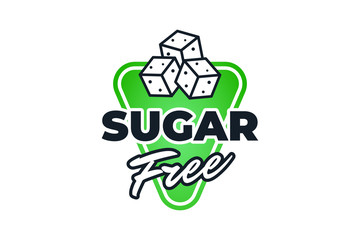 Sugar free label design template. Diabetic no sweet ingredient product package symbol. Vector icon for diet food