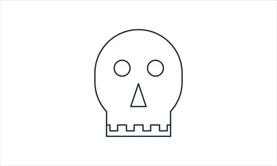 Skull icon for danger, horror, and Halloween themes