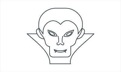 Vampire Face Colored Vector Icon 