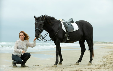 riding girl and horse