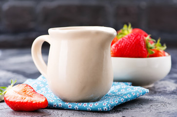 milk and strawberry