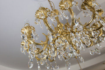 Fototapeta premium Bokeh made of chandelier. Background, abstraction postcard