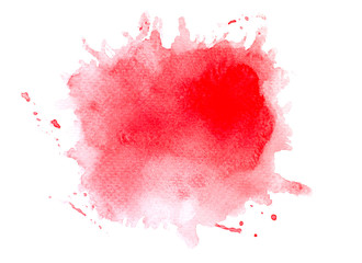 Fototapeta na wymiar paint splash red watercolor on white background.