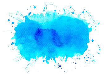 Fototapeta premium brush splash color blue on paper.abstract watercolor background