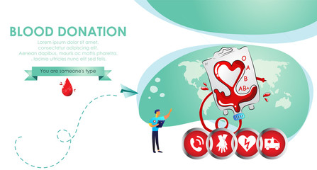 Blood donation design. Creative donor poster. Blood Donor banner. Red drop. Donation volunteer. Blood donation medical poster. Save human life concept. Vector illustration