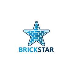 Brick Star Logo Template Design