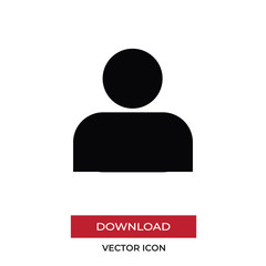 User vector icon, simple sign for web site and mobile app.