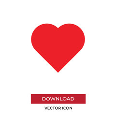 Red heart vector icon, simple sign for web site and mobile app.