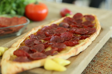 sucuklu pide turkish pizza