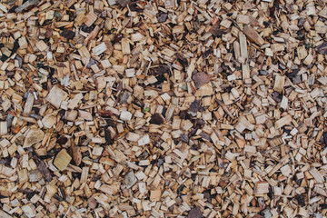 abstract texture wood chips as background, playground coating 