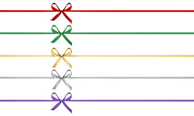 Schleifen verschiedene Farben isoliert