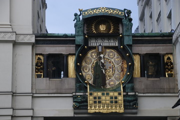 Clock in the oldtown of Vienna
