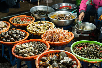 Street food at Night market, Landmark at Da Lat city, Vietnam