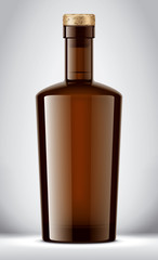 Colored Glass Bottle on Background. Cork version