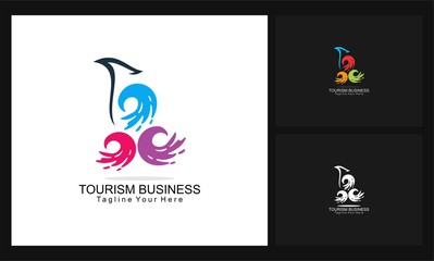 bird icon business tourism design logo