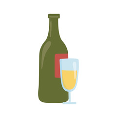 Isolated alcohol bottle and cup icon vector design