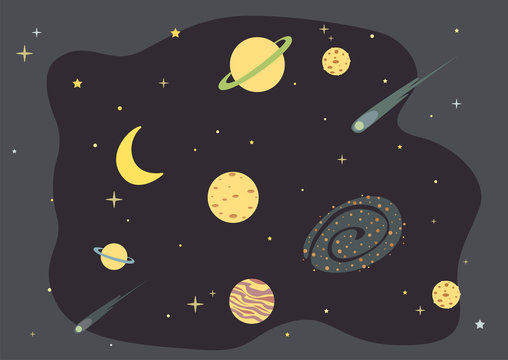 Cute space background for decoration.