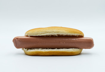 Fresh hot dog isolated on white background