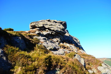 Amazing mountain landscape with colorful vivid sunset on the cloudy sky, natural outdoor travel background
