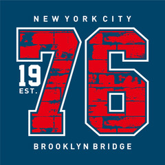 New York City typography stamp and t shirt vector