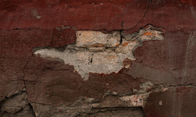 The ancient wall of the building. brick wall texture. repair the wall. to spackle a wall. template for work