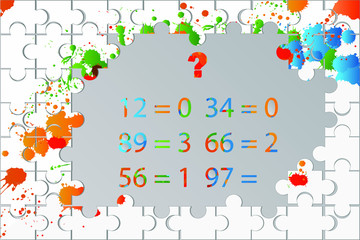Counting games for kids and adults. Educational math game. Result. Riddle for the mind. Riddle with numbers. Vector