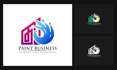 paint building business concept design logo
