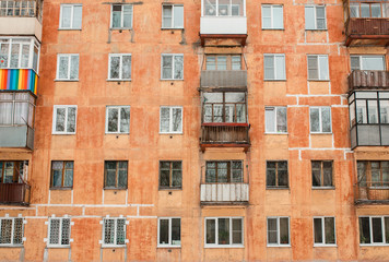 old buildings. dormitories. Texture. apartment buildings old.
