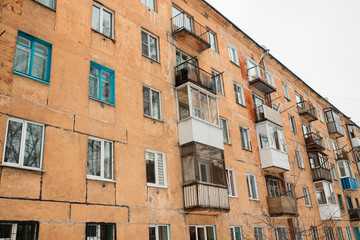 Fototapeta na wymiar old buildings. dormitories. Texture. apartment buildings old.