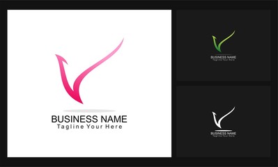 v icon business concept design logo