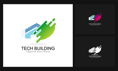 Obraz premium tech building business logo