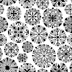 Fototapeta premium Christmas snowflakes seamless pattern
