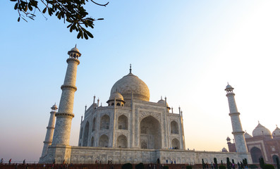 Taj Mahal during sunrise in Agra, India