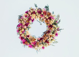 ドライフラワーのリース