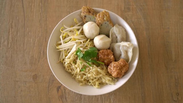 noodles bowl with fish ball