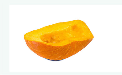 Piece of pumpkin on a white background