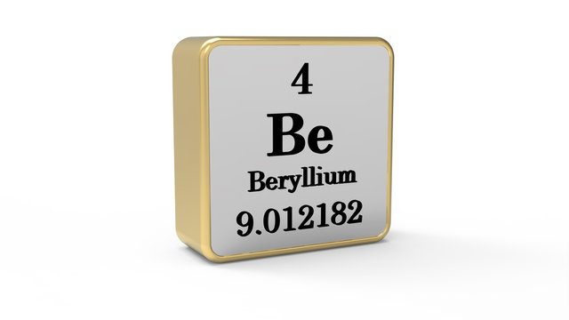 3d Berylium Element Sign