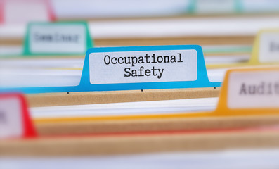 File folders with a tab labeled Occupational Safety