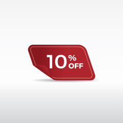 Red sale label 10 percent off