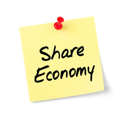 Yellow paper note with text Share Economy