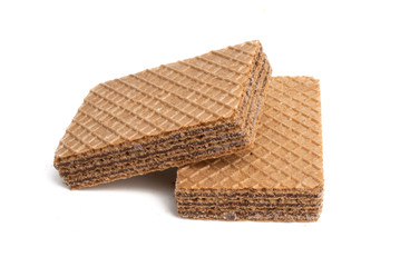 chocolate waffles isolated